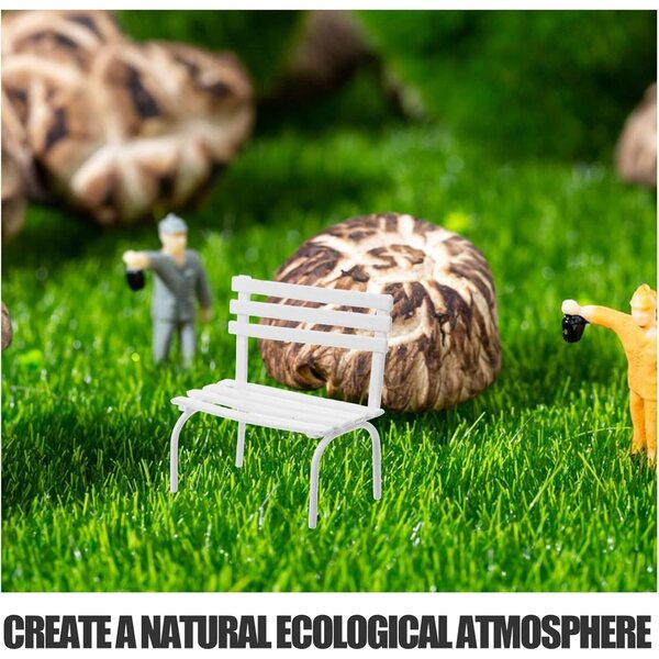 Mini Panca da Giardino in Miniatura 2 Pezzi 6,5x6x3 cm per Casa delle Bambole e Decorazioni