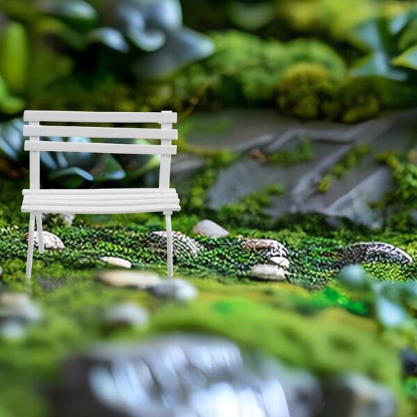 Mini Panca da Giardino in Miniatura 2 Pezzi 6,5x6x3 cm per Casa delle Bambole e Decorazioni