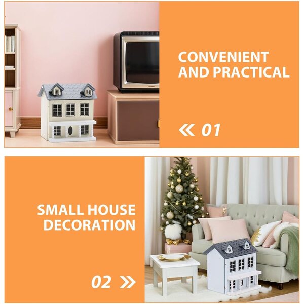 Gatuida Kit Casa Bambole Miniatura 3pz in Legno per Decorazioni e Fai da Te