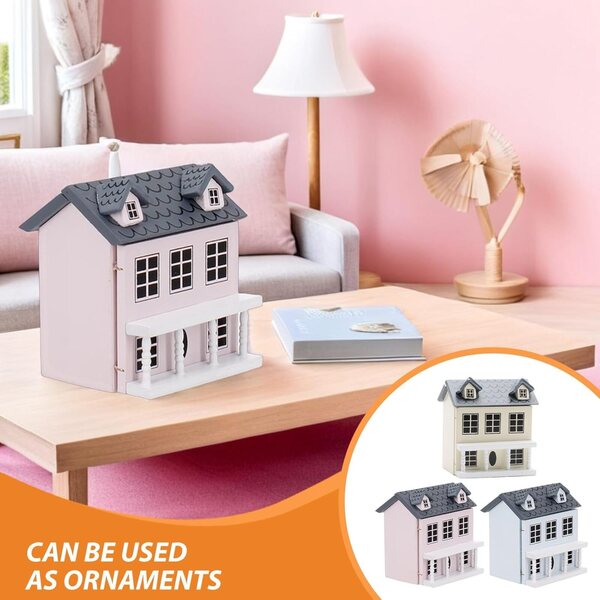 Gatuida Kit Casa Bambole Miniatura 3pz in Legno per Decorazioni e Fai da Te