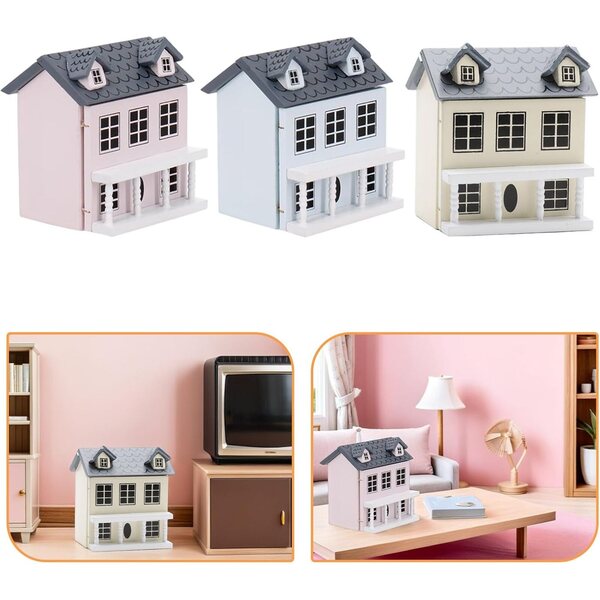 Gatuida Kit Casa Bambole Miniatura 3pz in Legno per Decorazioni e Fai da Te