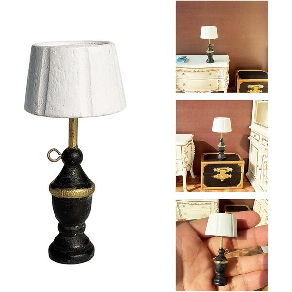 Lampada da tavolo in miniatura in legno per case delle bambole scala 1/12 - CAZSTYK