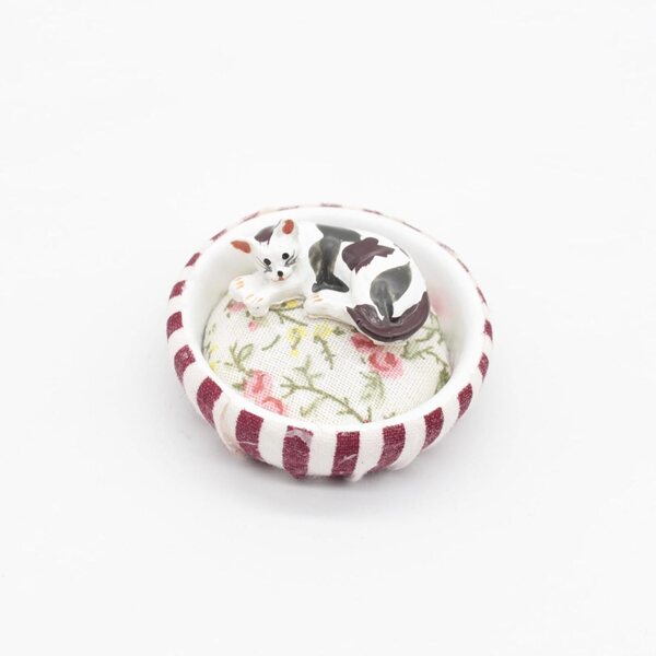 1/12 schaal miniatuur kattenbedset voor poppenhuis | CAZSTYK