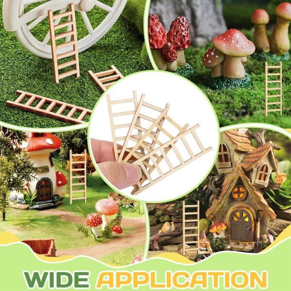 Miniatur-Holzleiter 40-teilig für Terrarien, Puppenhäuser und kreative Dekorationen