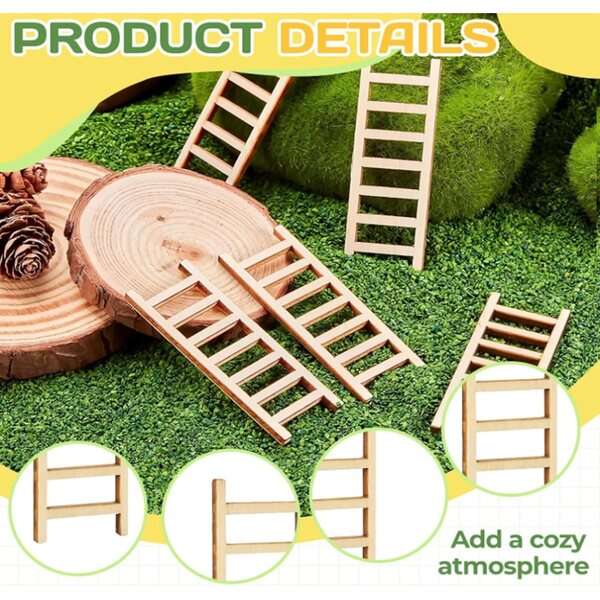 Miniatur-Holzleiter 40-teilig für Terrarien, Puppenhäuser und kreative Dekorationen