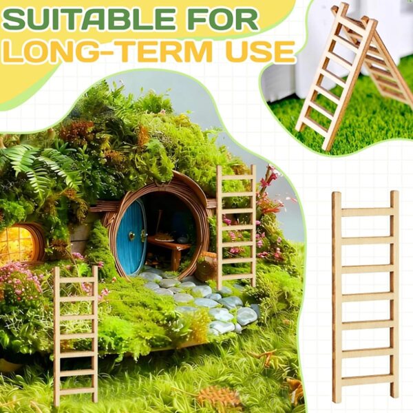 Miniatur-Holzleiter 40-teilig für Terrarien, Puppenhäuser und kreative Dekorationen