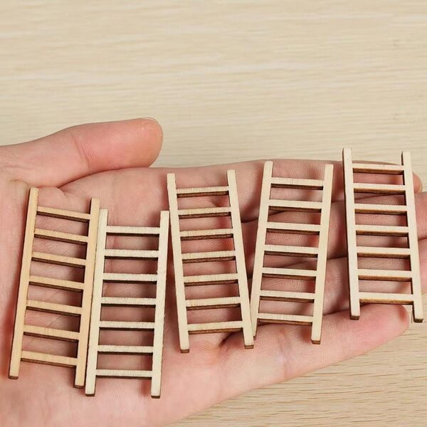 Miniatur-Holzleiter 40-teilig für Terrarien, Puppenhäuser und kreative Dekorationen