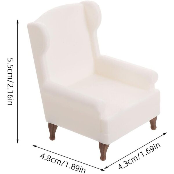 Mini Divano Bianco in Plastica per Casa delle Bambole Scala 1:12 - ERINGOGO