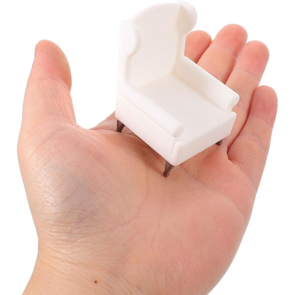 Mini Divano Bianco in Plastica per Casa delle Bambole Scala 1:12 - ERINGOGO