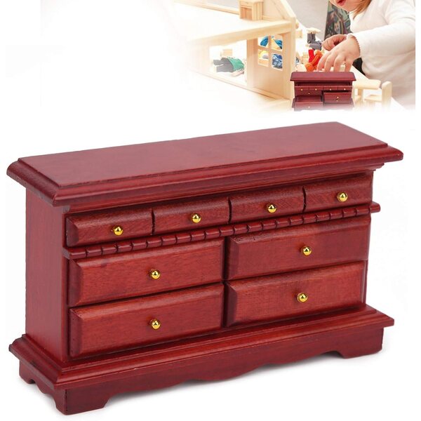 Cassettiera in Miniatura in Legno Massello Modello 1/12 per Casa delle Bambole