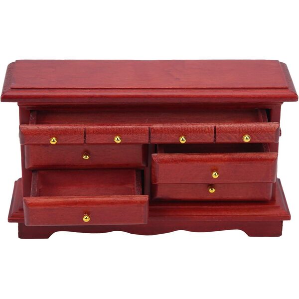 Cassettiera in Miniatura in Legno Massello Modello 1/12 per Casa delle Bambole