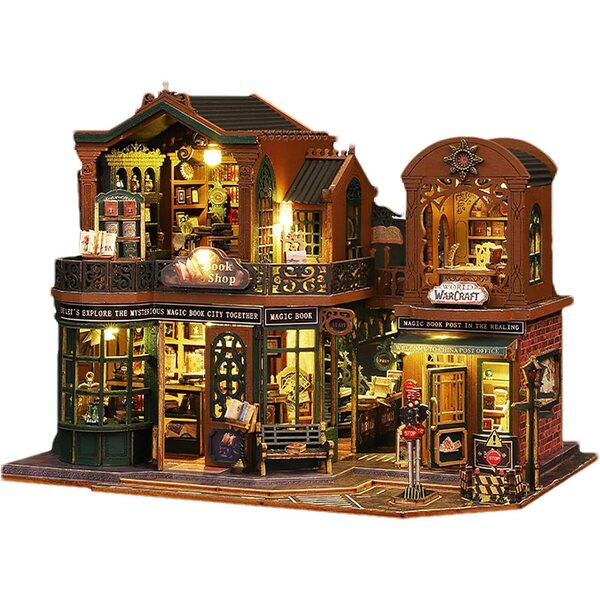 Kit Miniatura Casa con Luce LED - Libreria Fantasy Twilight Book City atibi