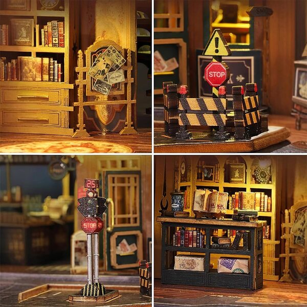 Kit Miniatura Casa con Luce LED - Libreria Fantasy Twilight Book City atibi