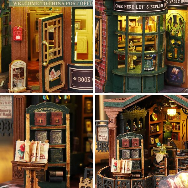 Kit Miniatura Casa con Luce LED - Libreria Fantasy Twilight Book City atibi