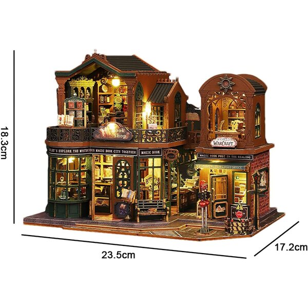 Kit Miniatura Casa con Luce LED - Libreria Fantasy Twilight Book City atibi