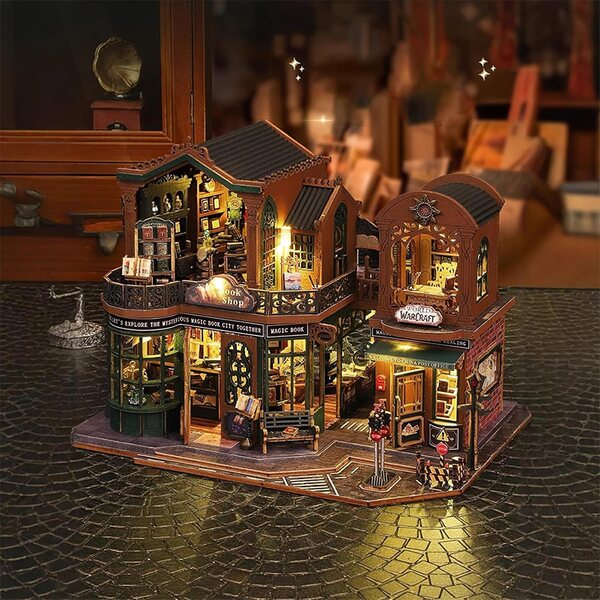 Kit Miniatura Casa con Luce LED - Libreria Fantasy Twilight Book City atibi