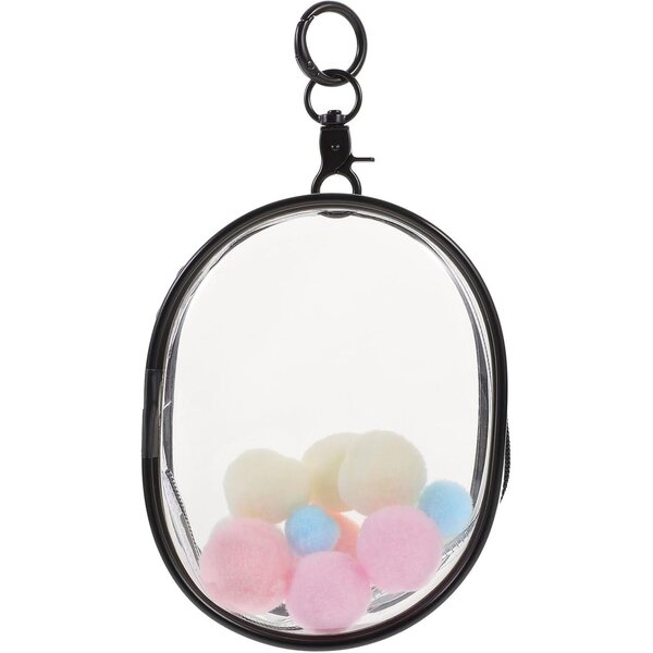 DECHOUS Borsa Trasparente Mini in PVC con Zip e Gancio per Bambole 13x10,5x5,5 cm