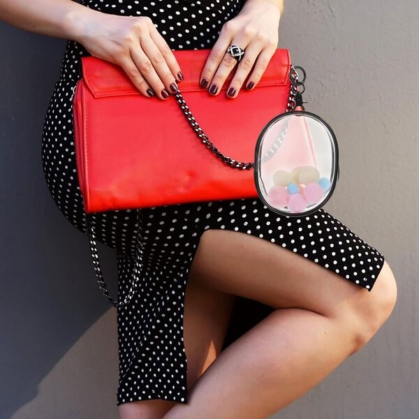 DECHOUS Borsa Trasparente Mini in PVC con Zip e Gancio per Bambole 13x10,5x5,5 cm