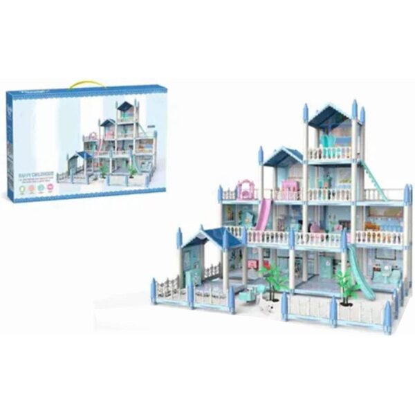 Castello luminoso per bambole con 14 stanze e accessori, gioco educativo e creativo