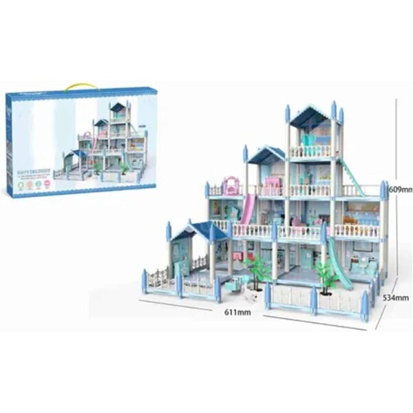 Castello luminoso per bambole con 14 stanze e accessori, gioco educativo e creativo