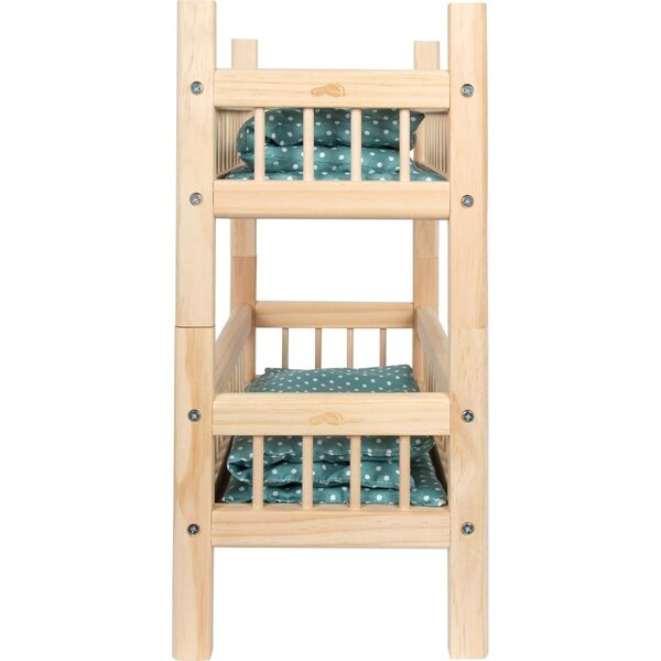 Letto a castello in legno per bambole 2 in 1 Small Foot con morbide lenzuola per bambini