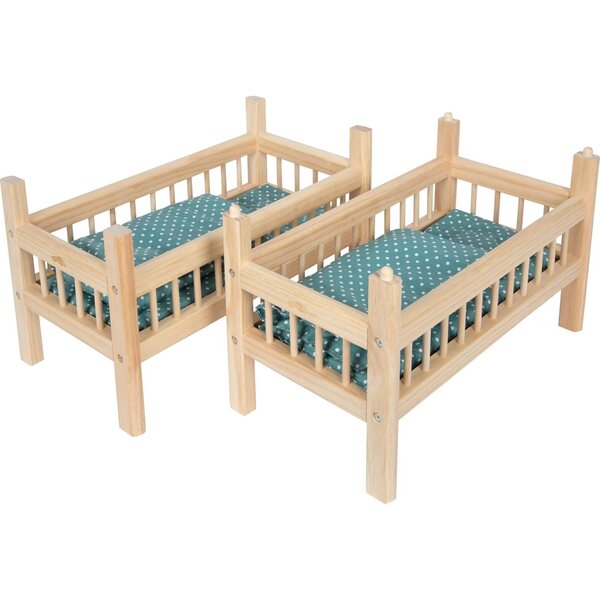 Letto a castello in legno per bambole 2 in 1 Small Foot con morbide lenzuola per bambini