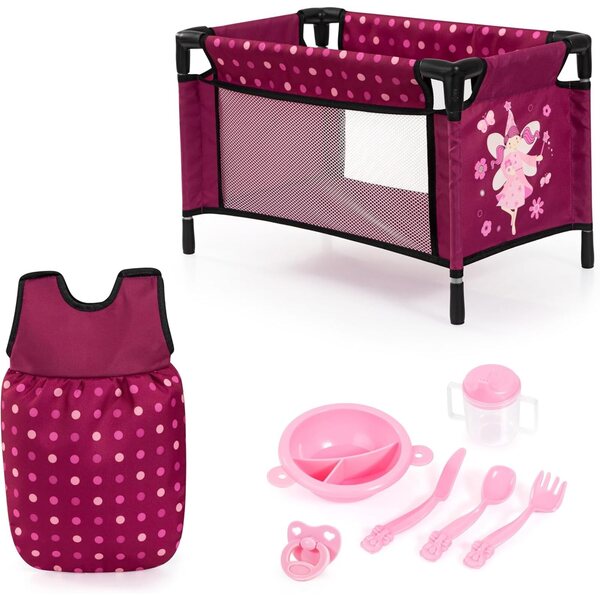 Lettino da viaggio per bambole con sacco nanna e accessori Bayer Design 61767AB