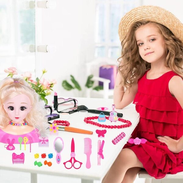 Aramox Puppe für Make-up und Frisuren mit 25 Accessoires für kreative Mädchen