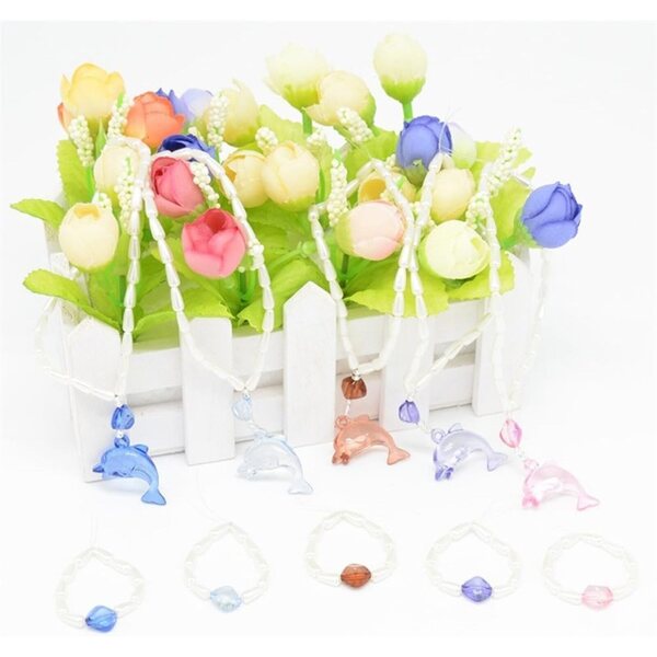 Puppenschmuckset: Delfin-Halskette und Perlenarmband für 18-Zoll-Puppen