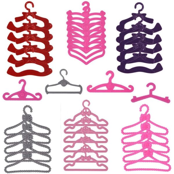 20 Kunststoff-Kleiderbügel für 30 cm Uteruik-Puppenkleidung, komplettes und farbenfrohes Set