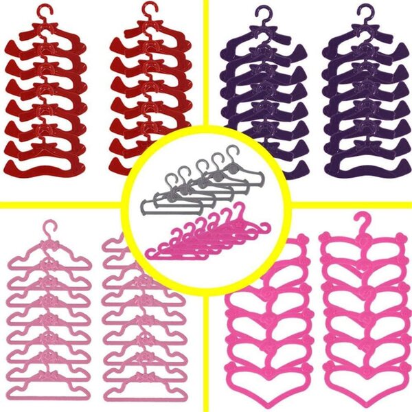 20 Kunststoff-Kleiderbügel für 30 cm Uteruik-Puppenkleidung, komplettes und farbenfrohes Set