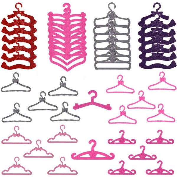20 Kunststoff-Kleiderbügel für 30 cm Uteruik-Puppenkleidung, komplettes und farbenfrohes Set