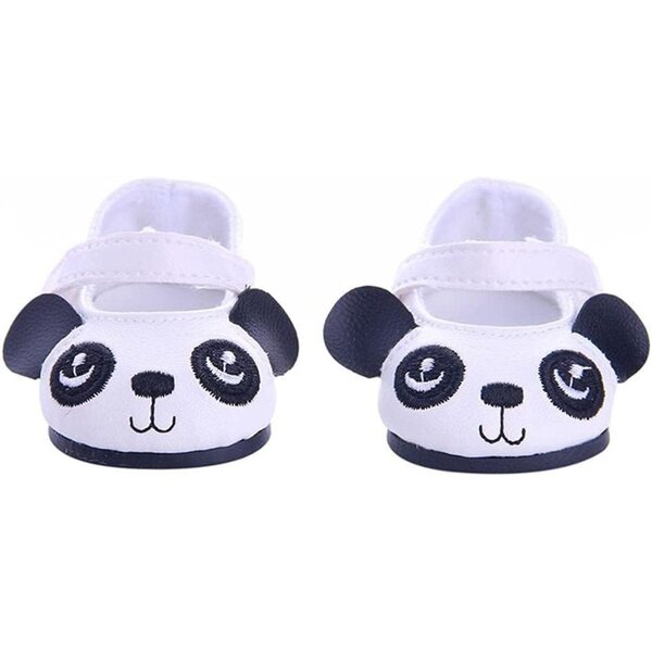 Puppen-Reisekoffer mit Panda-Kleidung, Schuhen, Regenschirm, Laptop und Zubehör