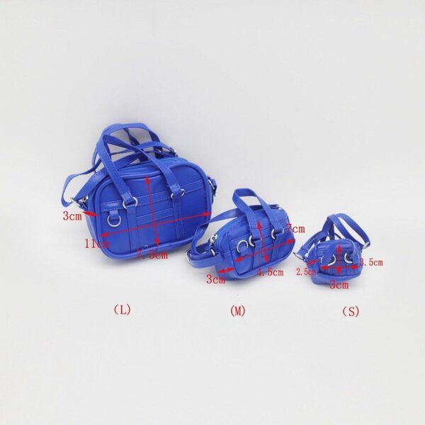 Rote Umhängetasche für amerikanische Puppen 46 cm - Miniaturzubehör 7x4,5x3 cm