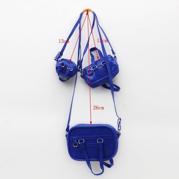Rote Umhängetasche für amerikanische Puppen 46 cm - Miniaturzubehör 7x4,5x3 cm