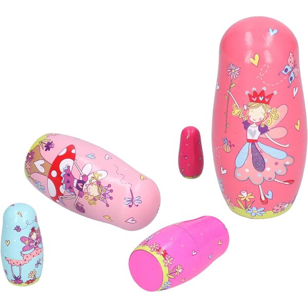 Kit Bambole Nidificanti in Legno SPYMINNPOO - Set 5 Pezzi per Bambini e Decorazione Casa