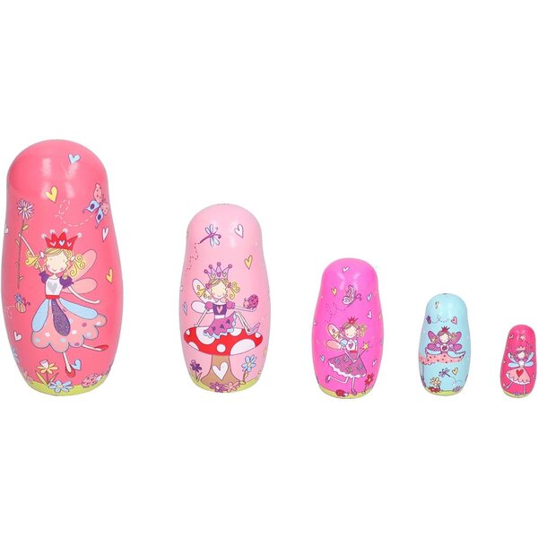 Kit Bambole Nidificanti in Legno SPYMINNPOO - Set 5 Pezzi per Bambini e Decorazione Casa