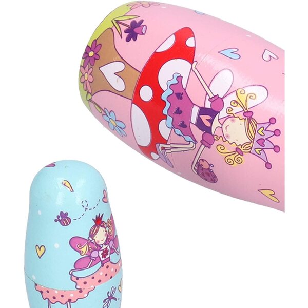 Kit Bambole Nidificanti in Legno SPYMINNPOO - Set 5 Pezzi per Bambini e Decorazione Casa