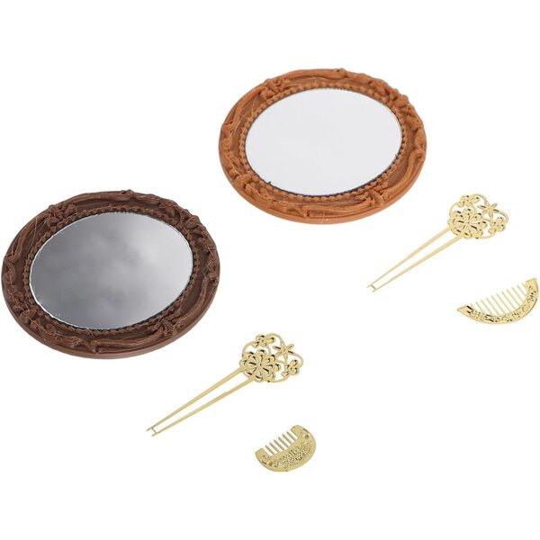 Mini-Haarschmuck-Set für 1:12 BJD-Puppen mit Spiegel, Kamm und Haarnadel