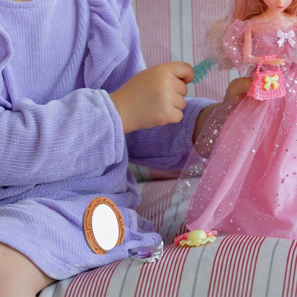 Mini-Haarschmuck-Set für 1:12 BJD-Puppen mit Spiegel, Kamm und Haarnadel