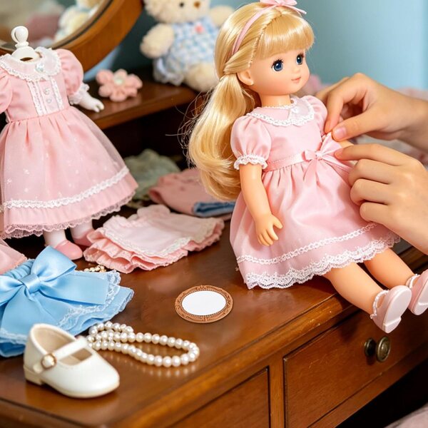 Mini-Haarschmuck-Set für 1:12 BJD-Puppen mit Spiegel, Kamm und Haarnadel