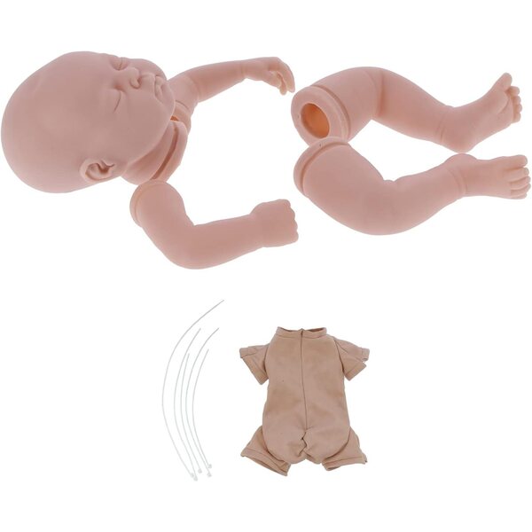 SIXRUN Kit Bambola Reborn 19" in Silicone PVC per Fai-da-Te Bambole Realistiche