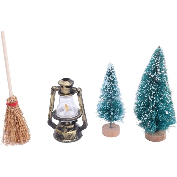 Feentür-Set aus Holz für Puppenhäuser mit Weihnachtsdekoration