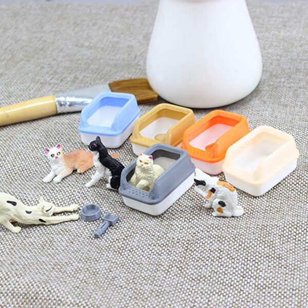 1:12 Katzenklo-Set für Puppenhäuser – Lernspiel für Kinder NPYQ