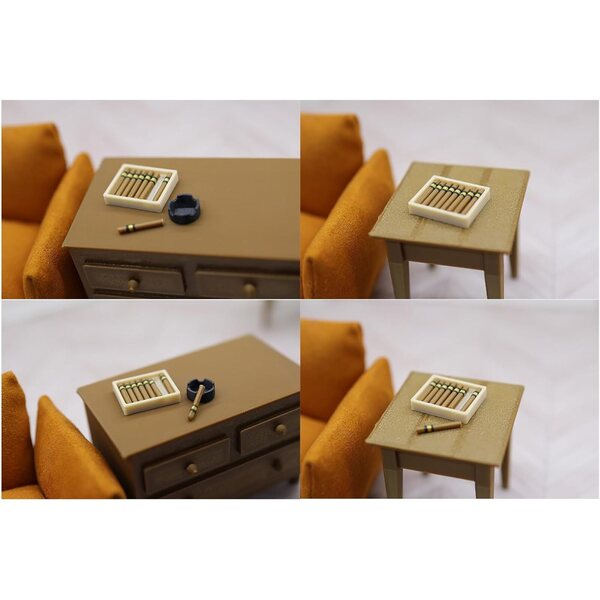 Puppenhaus-Miniatur-Aschenbecher-Set – realistisches Zubehör aus PLA
