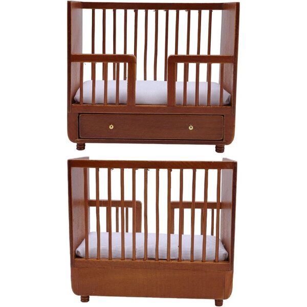 Culla in Legno di Betulla per Casa delle Bambole Scala 1/12 - Design Robusto e Decorativo