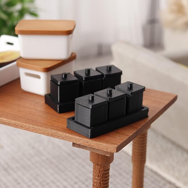 1:12 Miniatur-Gewürzbehälter-Set für die Küche und realistische Modelle