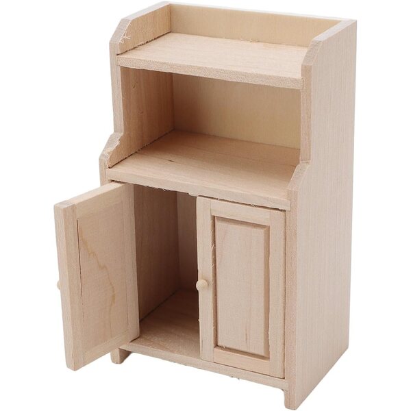 Armadio vintage in legno per casa delle bambole 1:12, arredamento miniatura elegante