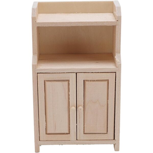 Armadio vintage in legno per casa delle bambole 1:12, arredamento miniatura elegante