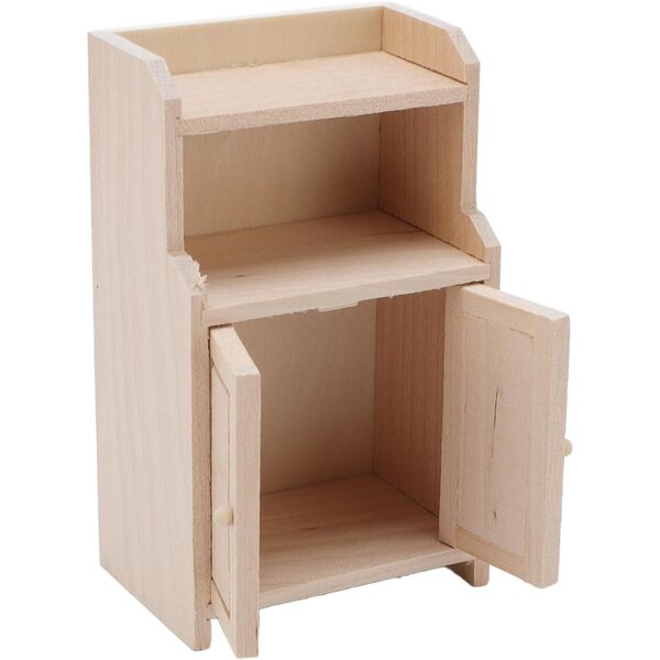 Armadio vintage in legno per casa delle bambole 1:12, arredamento miniatura elegante